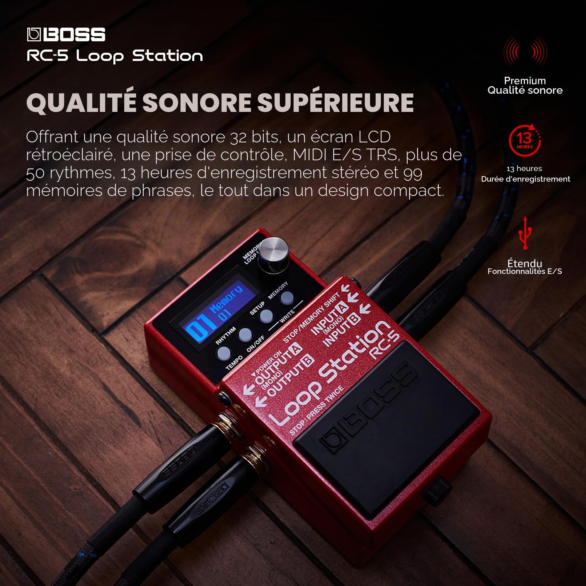 Boss RC-5 Loop Station Pédale d'enregistreur de phrases compactes