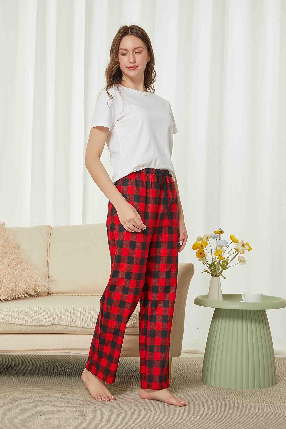 HiddenValor Women's Pajama Pants, Cotton Sleepwear Plaid Pajamas - Image 6