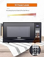 Vista 3 de COMMERCIAL CHEF Microondas de 1.4 pies cúbicos con 10 niveles de potencia, microondas pequeño con botón pulsador, microondas de 1100 vatios