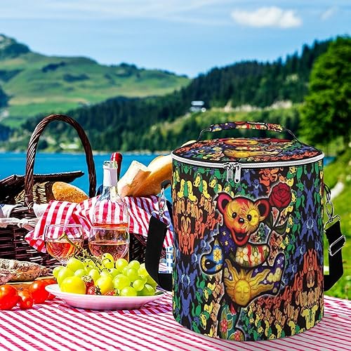 Miniatura 5 de Bolsa térmica aislada impermeable circular de gran capacidad, ligera, plegable, para viajes, camping, playa, baúl de hielo para agradecidos