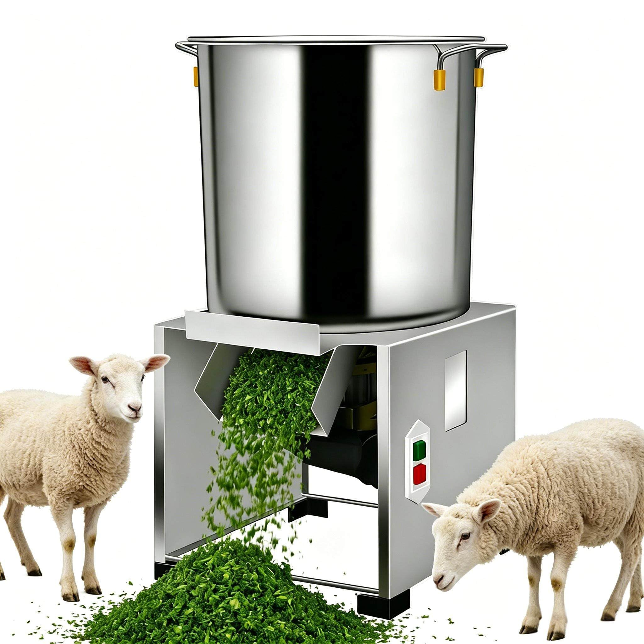 GSHSHOU Small Household Poultry Feed Processor, Durable Stainless Steel Construction, Chop Various Vegetables,Removable for Easy Cleaning for Farms, Livestock Breeding, and Ranches