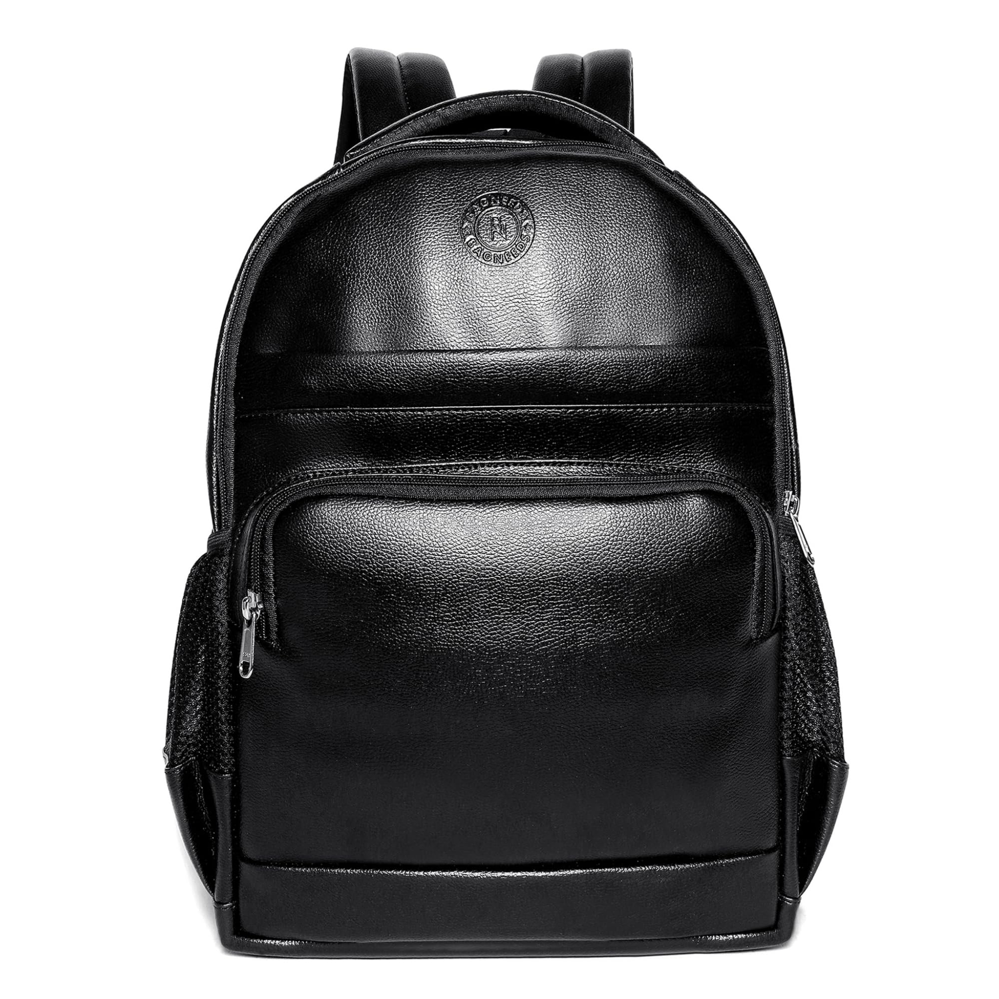 Synthetic Leather School/College & Travel Laptop Backpack For Unisex (Black), 20 Liter-image-45