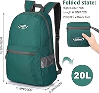 Vista 2 de G4Free 20L Lightweight Packable Backpack Travel Hiking Daypack Foldable Backpack for Men Women