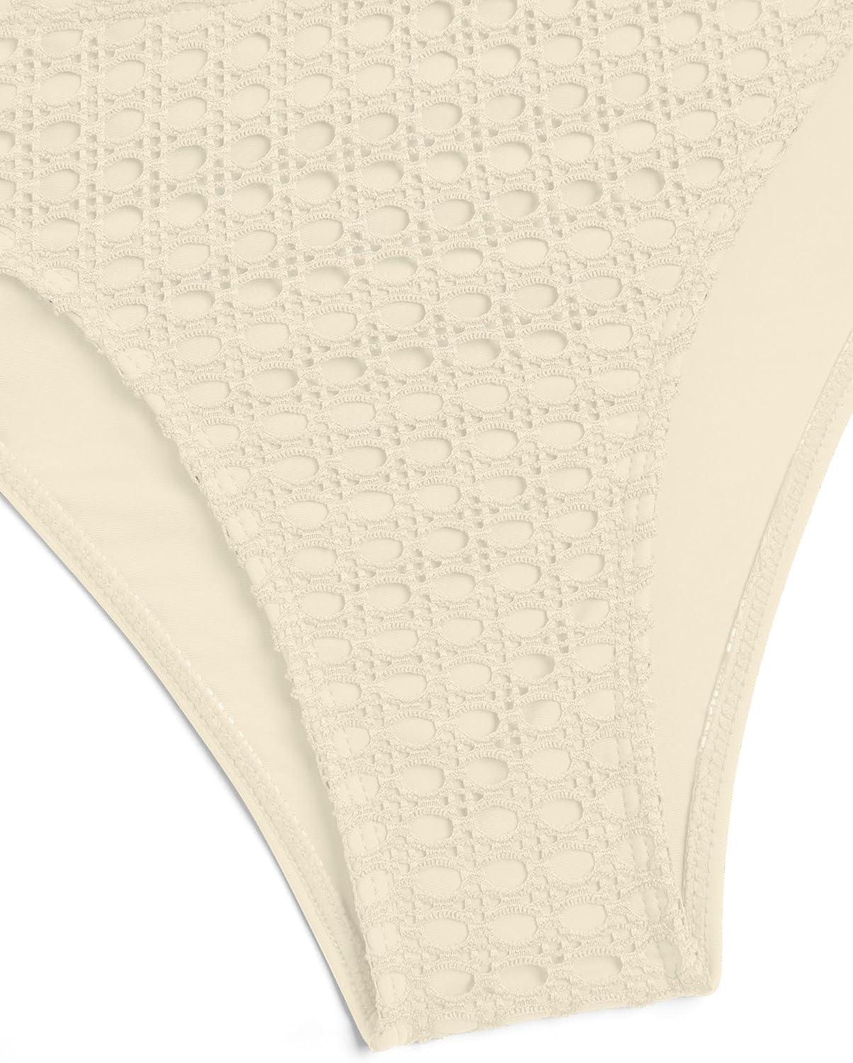 ZAFUL Women's Halter Triangle Bikini Set Crochet Boho Floral Swimsuit Cut Out Tie Side Two Piece Bathing Suit - Image 5