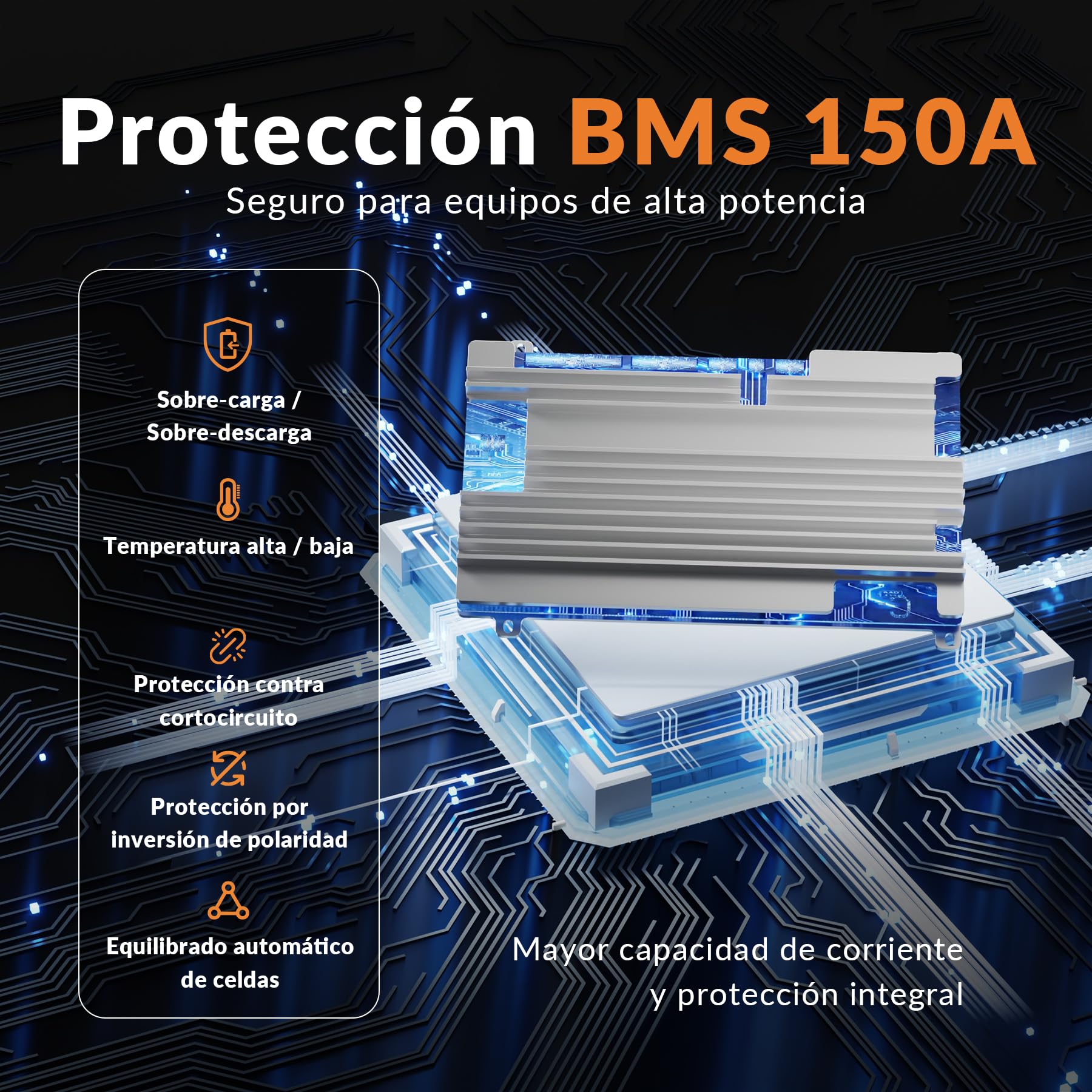 Batería LiFePO4 24V 100Ah Bluetooth, 150A BMS Protección Completa, 2560Wh Energía, Más de 15000 Ciclos y 10 Años de Vida Útil, Batería Solar, Camper, Barca y Sistemas Fuera de Red