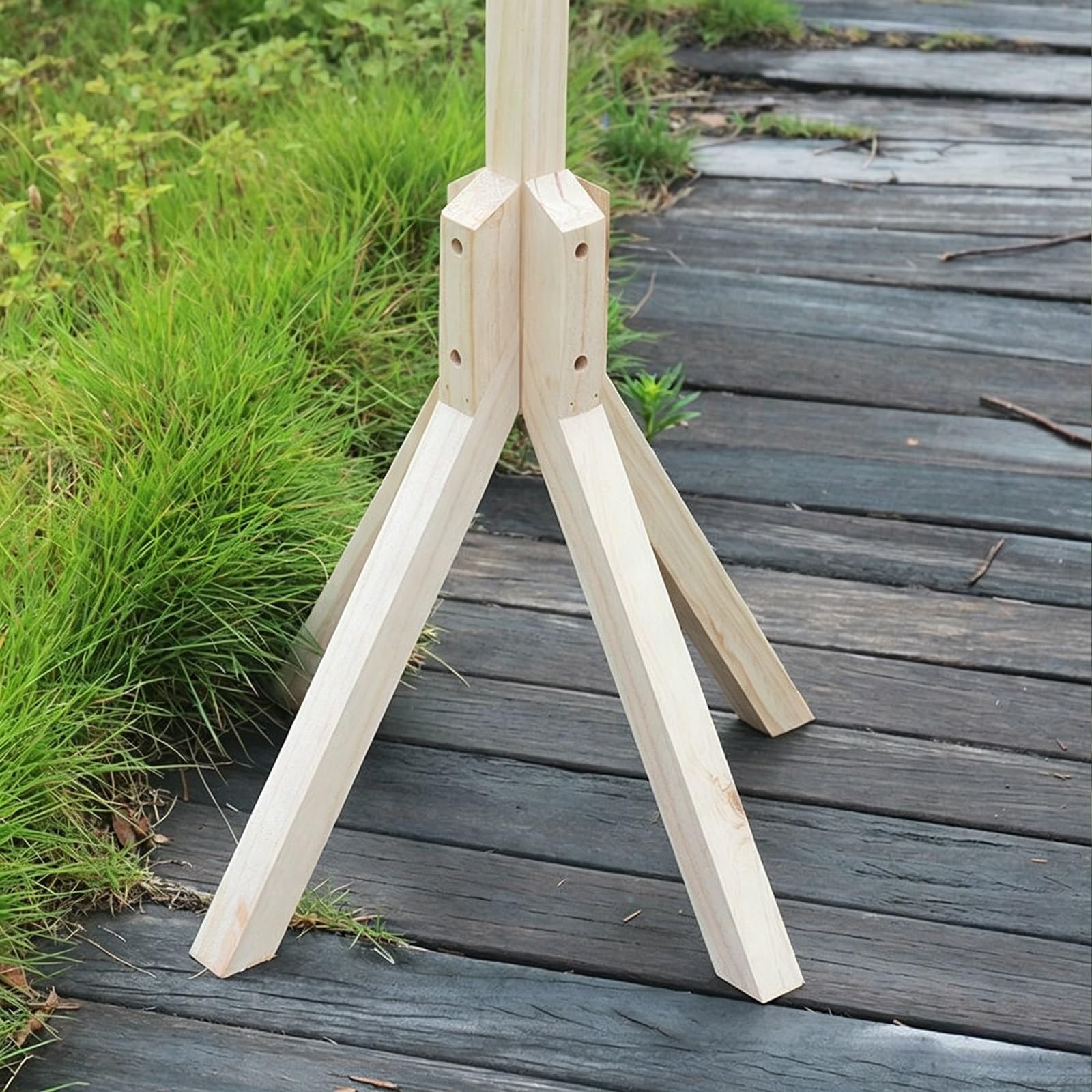 Comedero Pajaros Exterior, Comederos para Aves Silvestres, con Soporte, Madera de Pino, Fácil Montaje, para Jardín, Balcón o Terraza