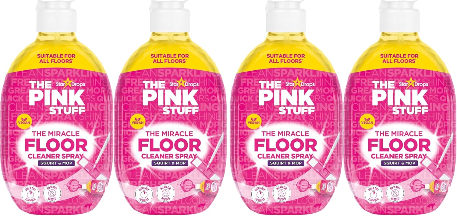 Stardrops - The Pink Stuff - The Miracle Floor Cleaner Spray - Squirt and Mop, (Pack of 4)