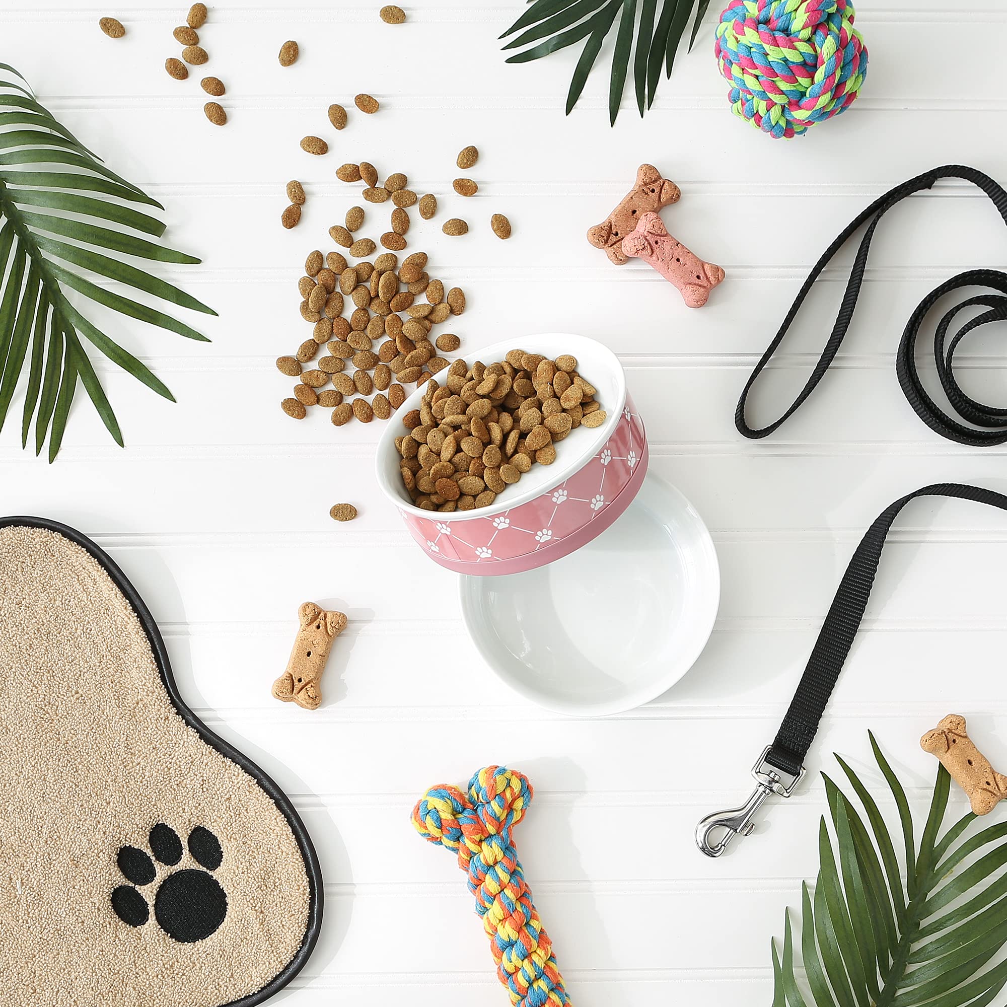 Bone Dry Traliccio in ceramica per animali domestici, set medio, 6 x 2, rosa, 2 pezzi