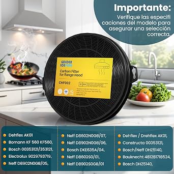 GOLDEN ICEPURE Activated Carbon Filter Cooker Hoods Compatible with Dehflex AK01 Range Hood, Ø210mm, 2 pieces
