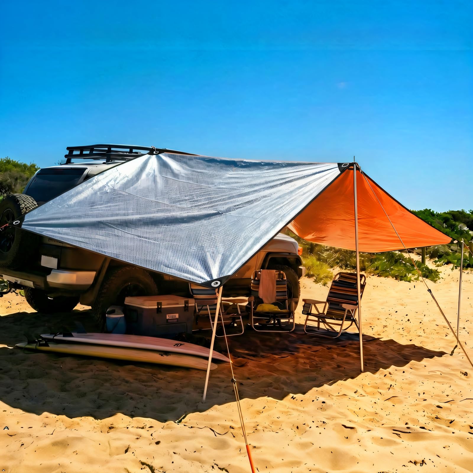 Lot de 2 couvertures de Survie améliorées – Bâche Thermique réfléchissante – Couverture d'urgence réutilisable pour Voiture ou Camping – 152,4 x 208,3 cm – Orange