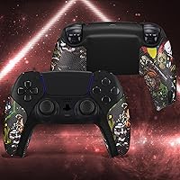 Vista 5 de eXtremeRate PlayVital Anti-Skid Sweat-Absorbent Controller Grip for ps5, Professional Textured Soft Rubber Pads Handle Grips for ps5 Controller