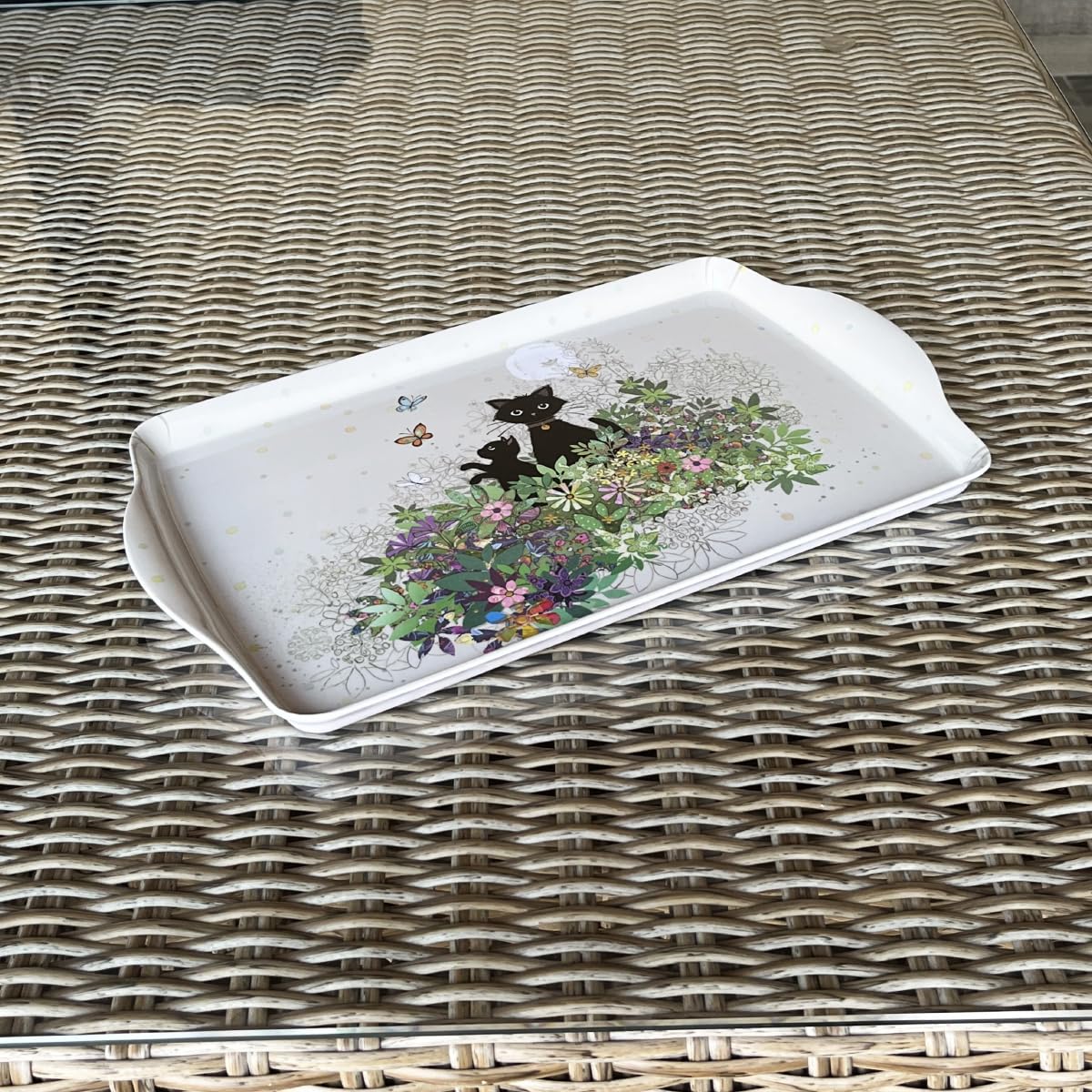 Mini Plateau Mélamine Chats Amoureux - Kiub - Skyline - 20 Cm