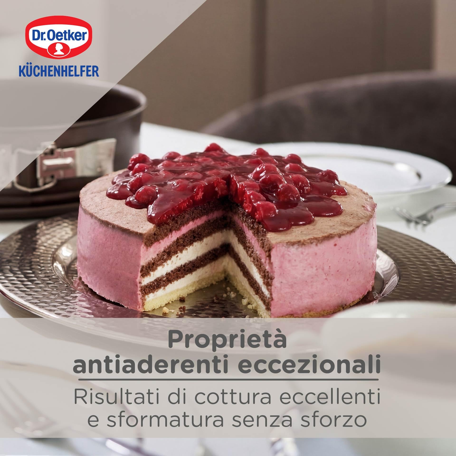 Dr. Oetker, Back-Harmonie, Taglia con Fondo Staccabile, Acciaio, Marrone, Ø 24 cm