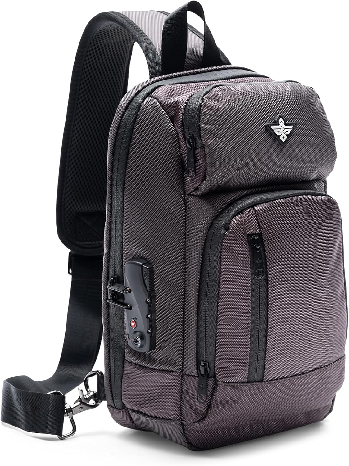 Equinox Sling Backpack Anti Theft Combination Lock Chest Shoulder Bag Waterproof Crossbody Casual Daypack (Graphite)