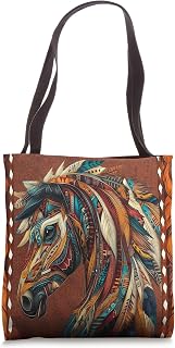 Tribal Horse Majesty Native American Indian Warrior Horse Tote Bag