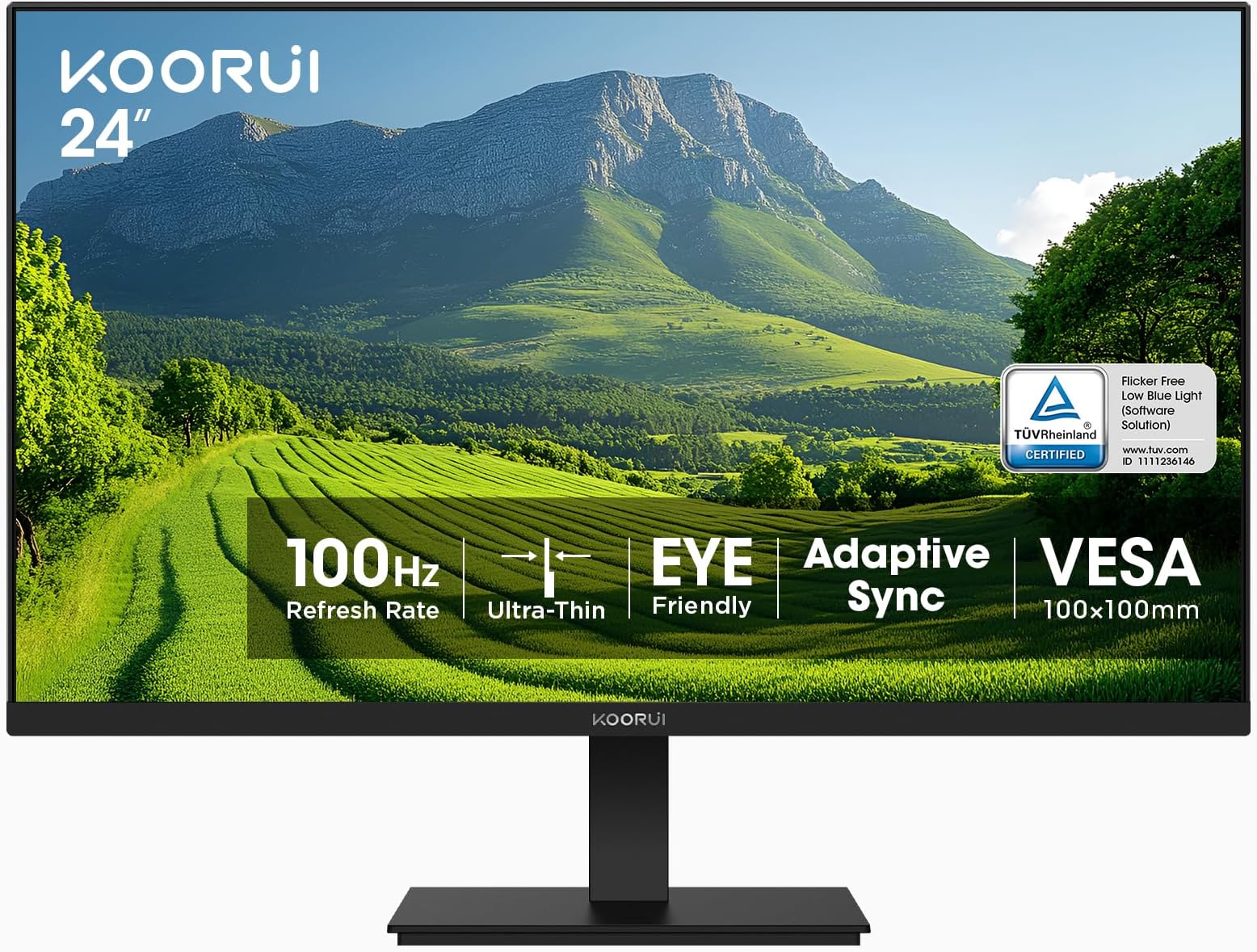 24-inch Computer Monitor FHD 100Hz VA HDMI/VGA, Audio Out