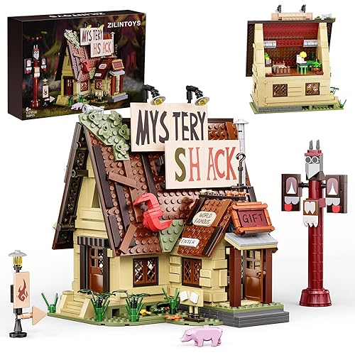 Millionspring Gravity Falls Hüttenbausatz, Mystery Shack Hausbauspielzeug, Geschenk für Fernsehfans (965 Teile)