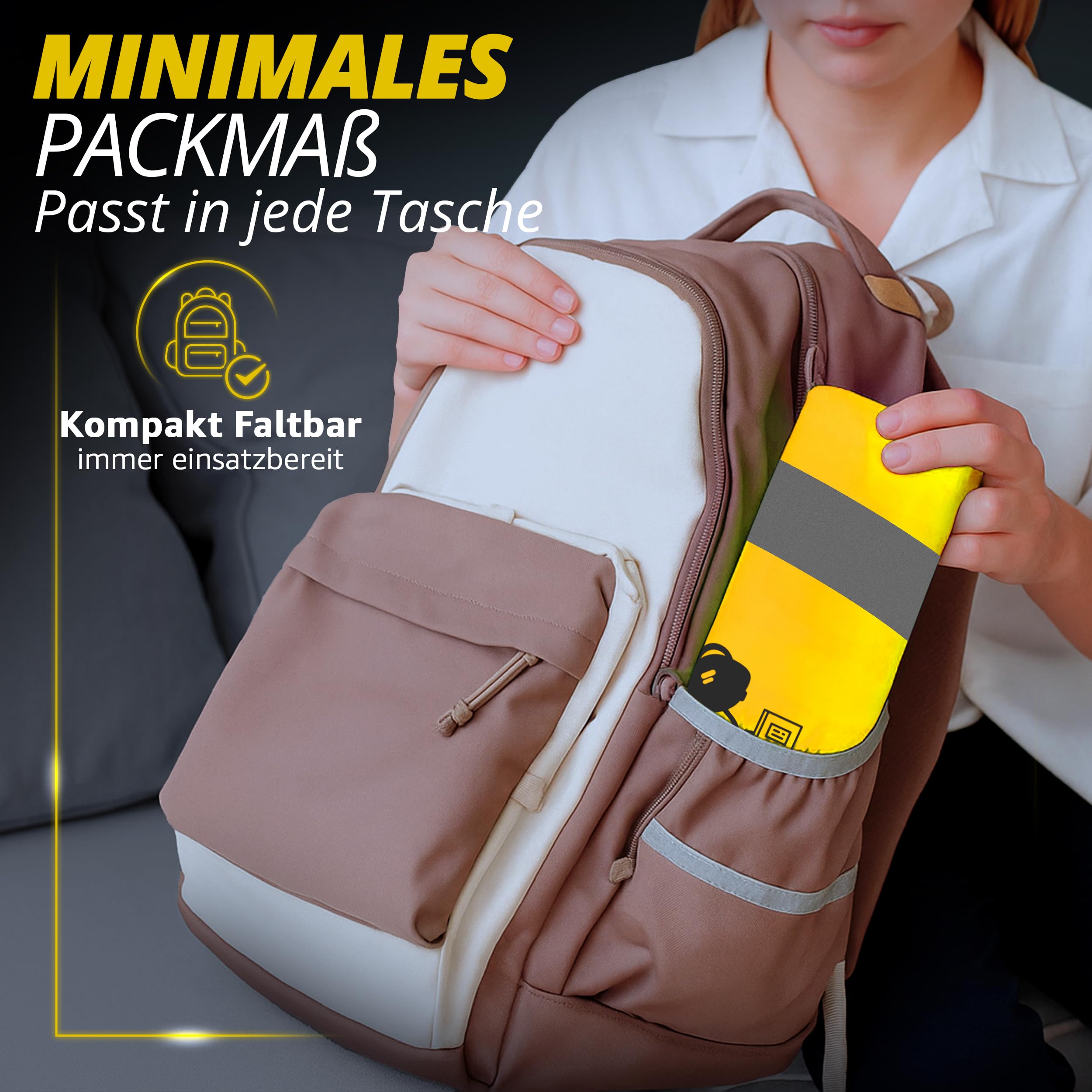 Weatherman, Protector de Lluvia para Carpetas y Mochilas, Color neón, con Goma elástica, Funda de Seguridad Impermeable
