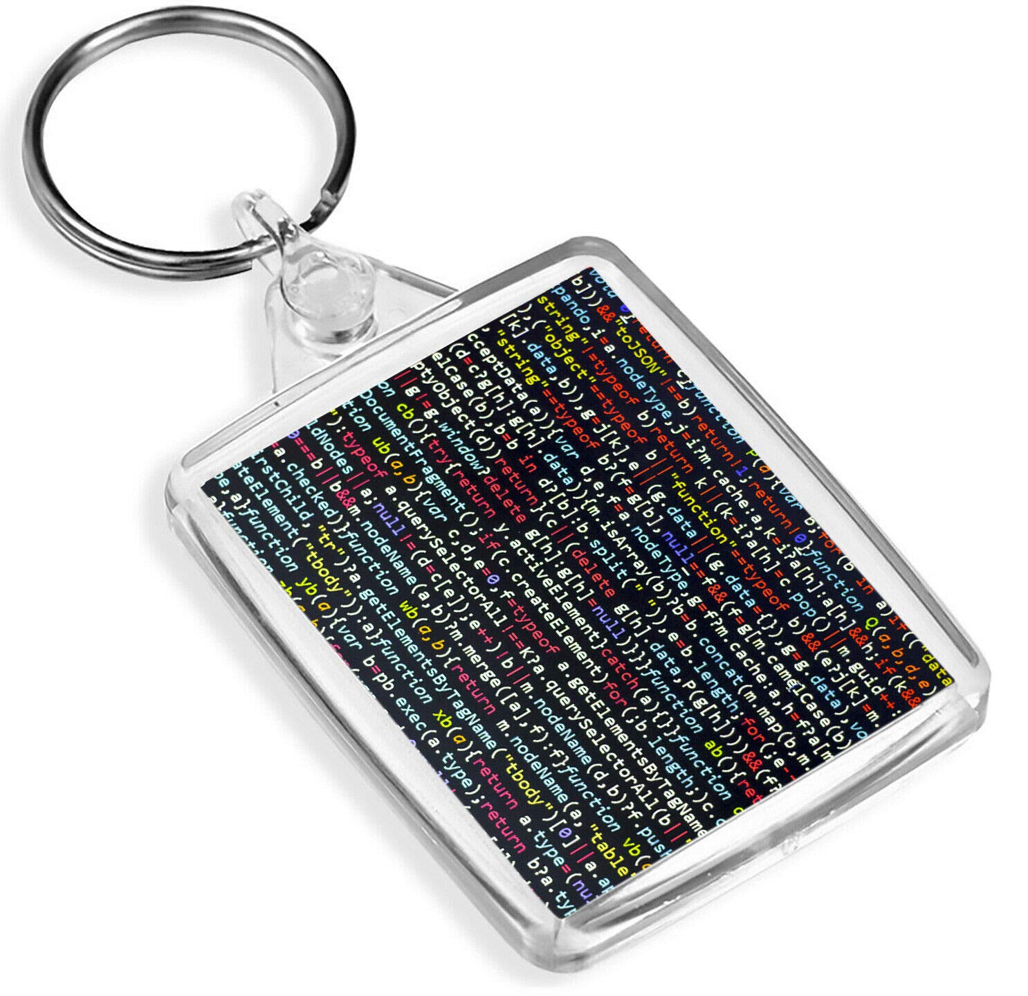 Destination Vinyl Keyrings Unisex Multi Java Script Code Keyring -Ip02- Design Hacking Programming Language #16333