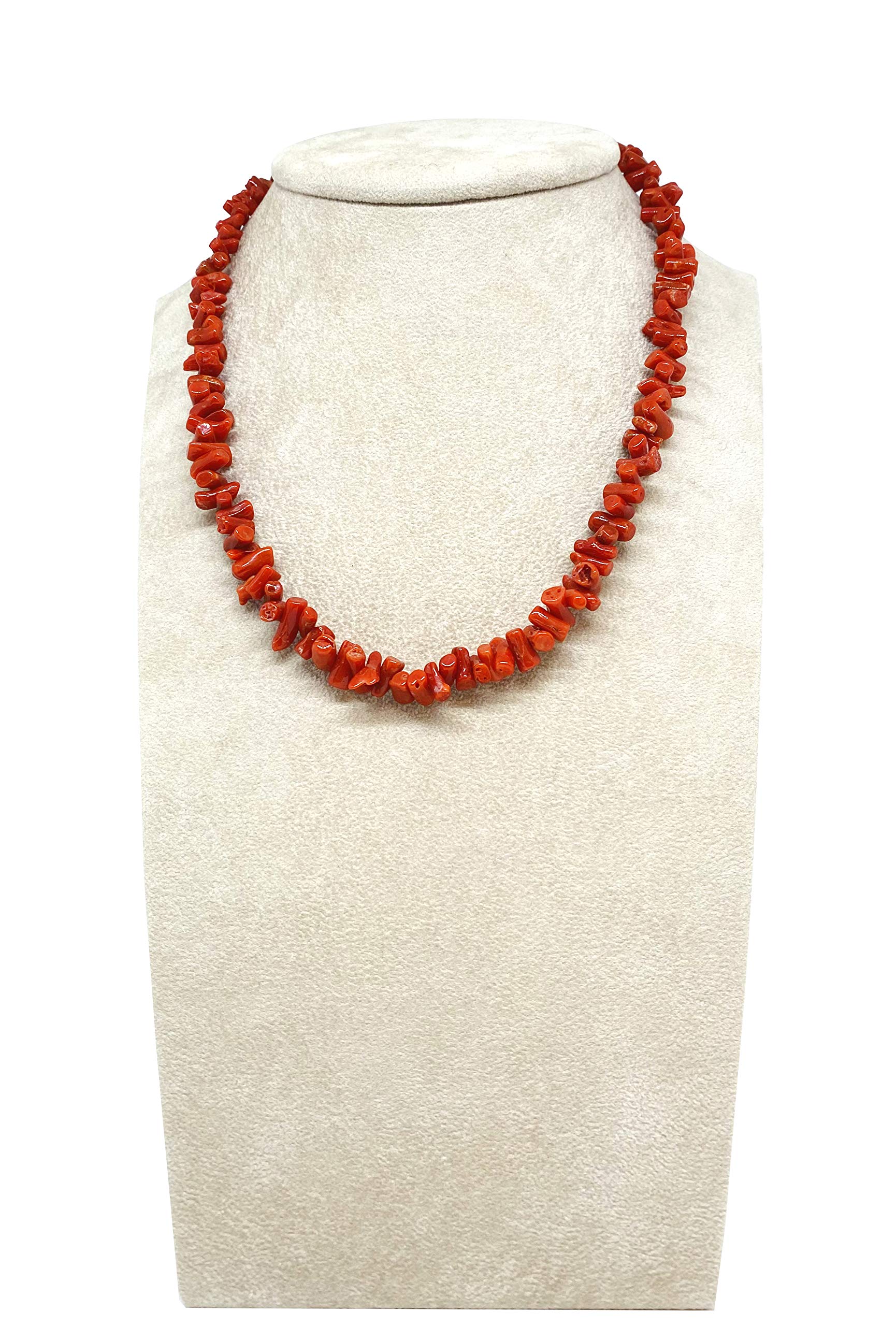 Sicilia Bedda - Collana in Corallo Rosso del Mediterraneo a frangia piccola - Argento 925 - Prodotto realizzato interamente a Mano