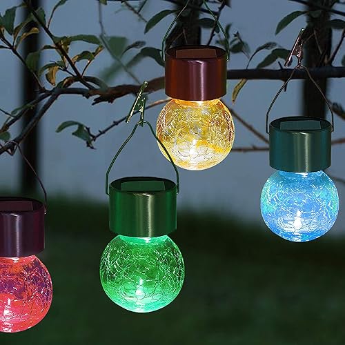 Miniatura 5 de MAGGIFT Paquete de 8 luces solares colgantes con clips para paraguas, adornos de Navidad iluminados al aire libre, decoración de árbol, linterna