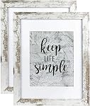 kennethan 12x16 Picture Frame Rustic Brown 3 Pcs in 1 set 12x16 Frame can Display 8.5x11 inch Picture with Mat or 12x16 inch Picture Without Mat on the Wall
