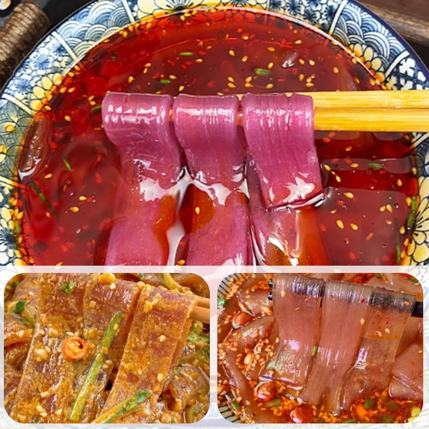 Purple Sweet Potato Glass Noodles Chinese Specialty Glass Noodles Oriental Wide Starch 25.4 oz Organic Wide Vermicelli for Stew Hot Pot Spicy Broth Clay Pot Soup-Pack of 4
