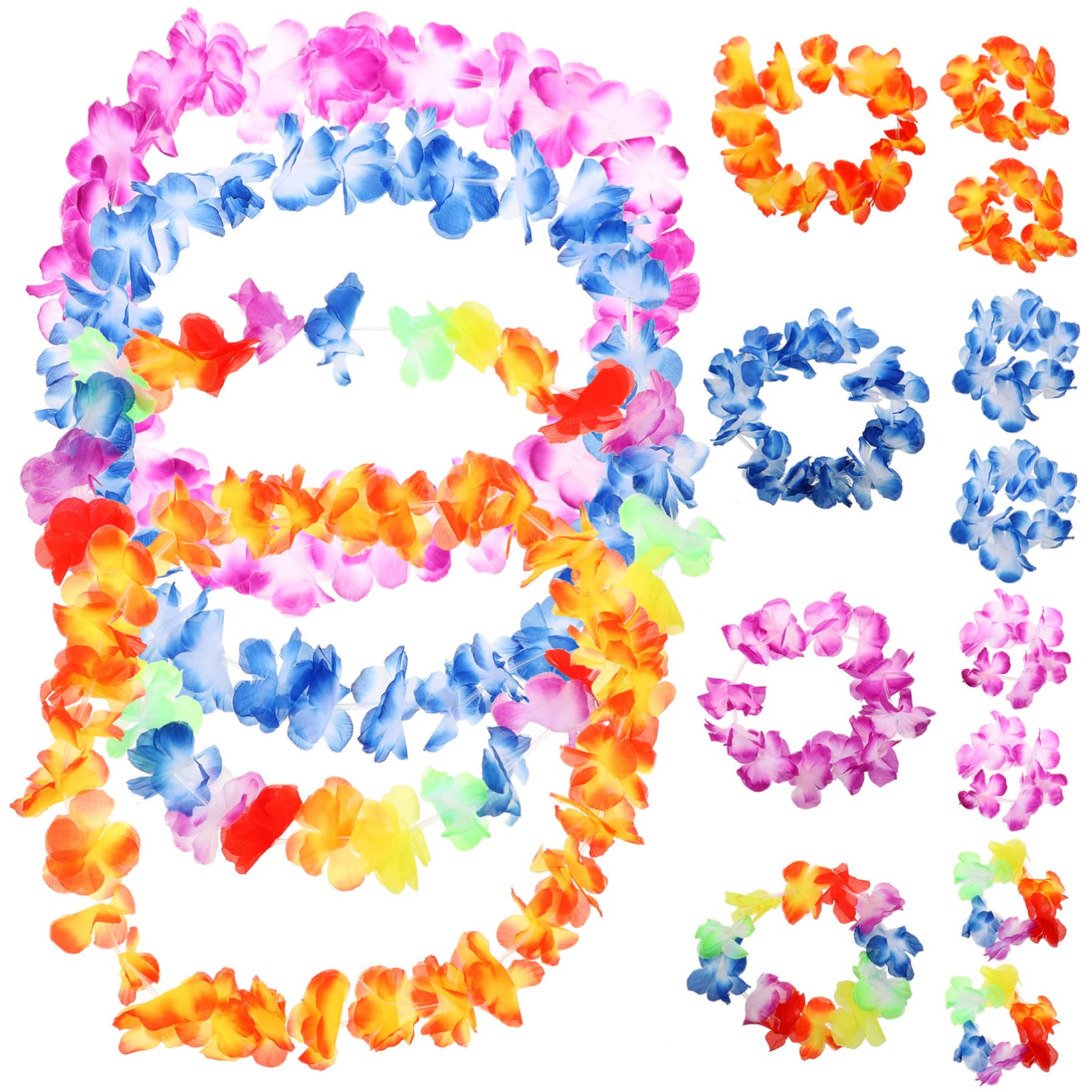 STOBAZA 2sätze Hawaii Party Blumenkranz Teiliges Dekorationskit Mit Bunten Halsketten Armbändern Und Stirnbändern Für Tropische Aloha-mottopartys Und Festlichkeiten