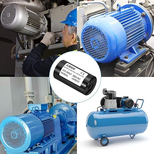 Miniatura 5 de PATIKIL Condensador de arranque del motor, 2 unidades 324-389uFMfd 250VAC 5060Hz CD60 Condensador de arranque de motor para motor eléctrico comienza