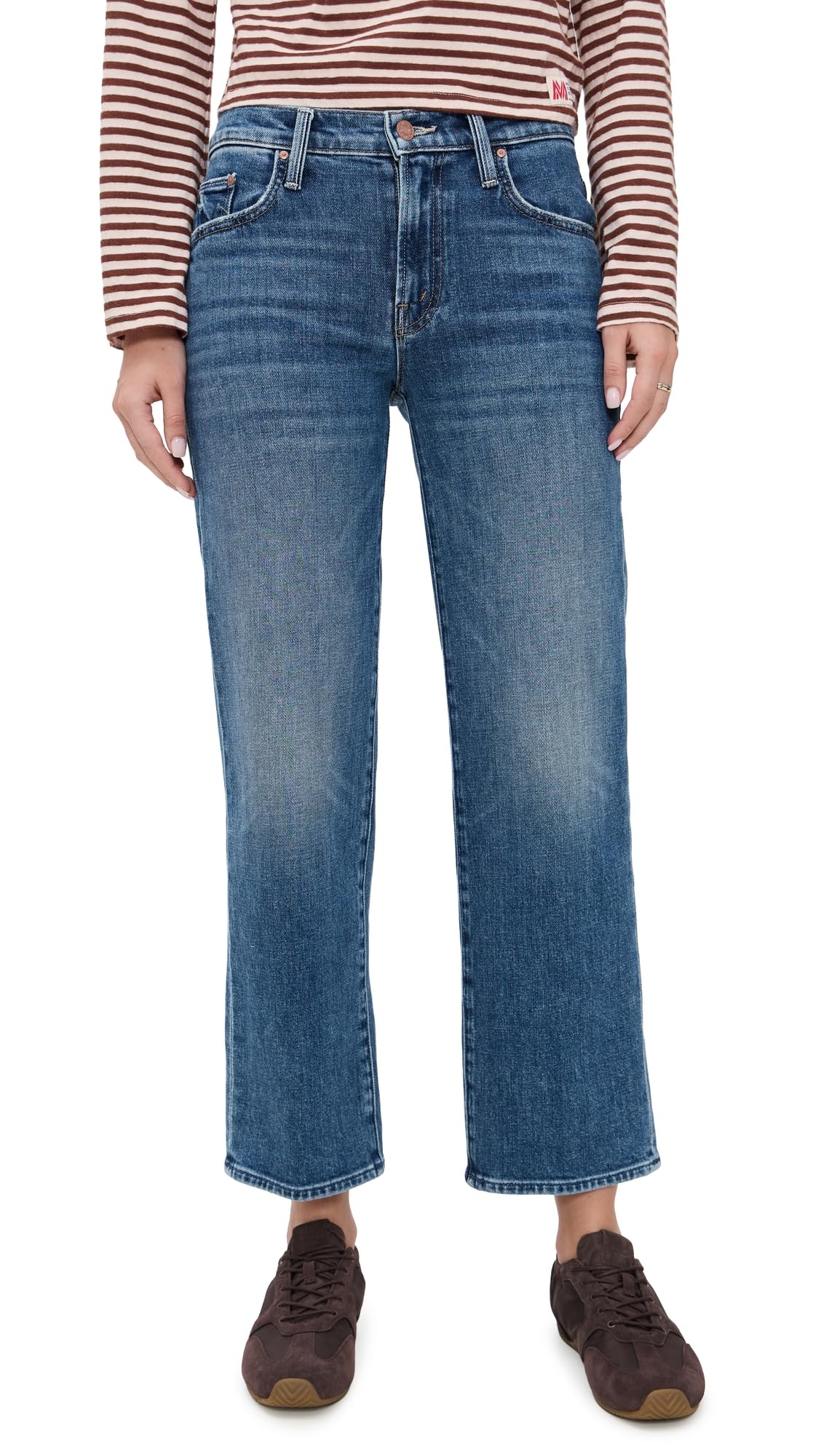 MOTHER Womens The Rambler Zip Ankle Jeans