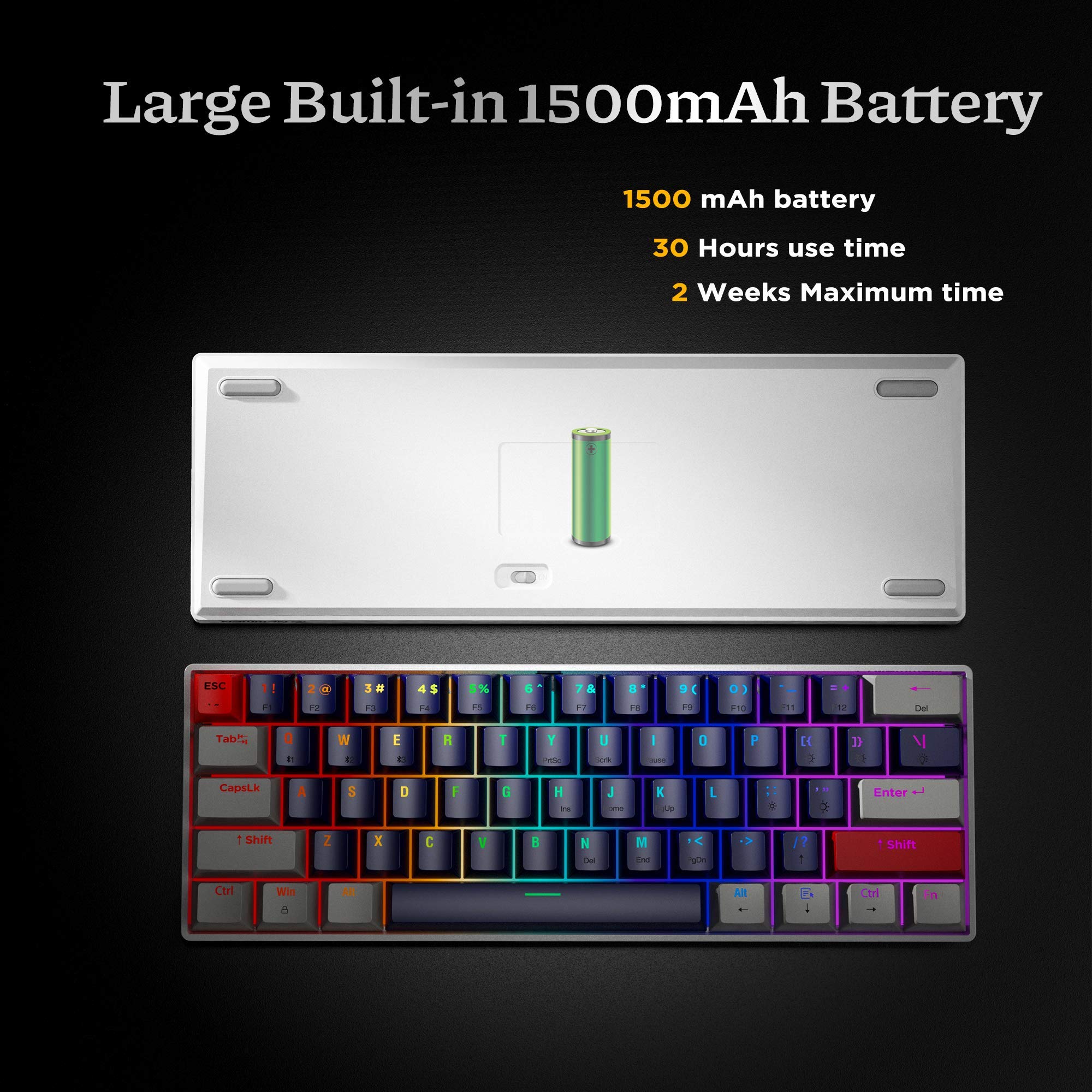NEWMEN GM610 60 Gaming Keyboard Wired & Wireless Mechanical Keyboard