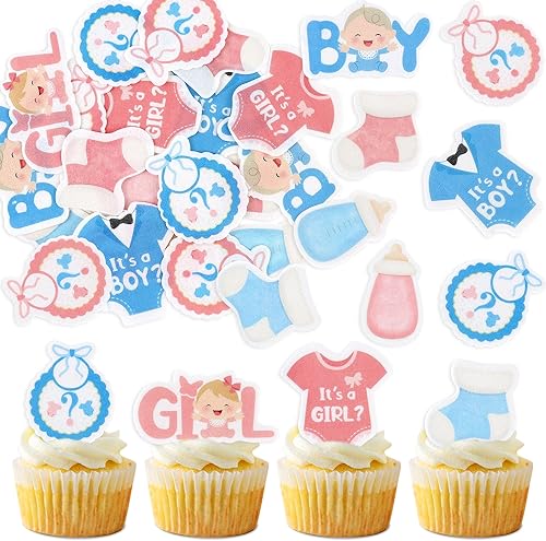 Cyodoos 36 piezas de decoración de oso para cupcakes con purpurina, oso con purpurina, decoración de pastel de primer cumpleaños, baby shower,