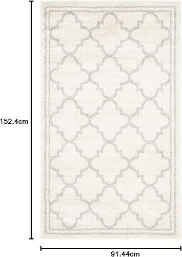 Vista 211 de Safavieh Amherst Collection AMT422B - Alfombra para interiores y exteriores, color gris claro y beige