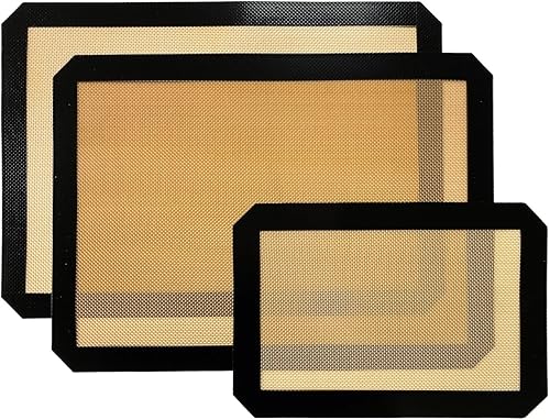 LUTEM - Tapete de silicona antiadherente para hornear, 16.5 x 11.6 pulgadas, alfombrillas de silicona de grado alimenticio para hornear, tapete de