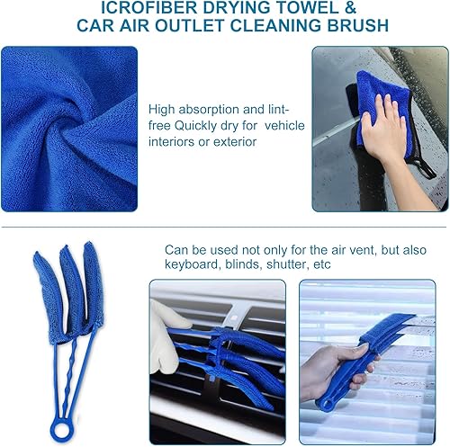 Miniatura 7 de Kit de 13 piezas de detalles de coche, kit de lavado de autos, kit de detalles (cepillos de detalles de automóvil, cepillo de alambre, cepillo de