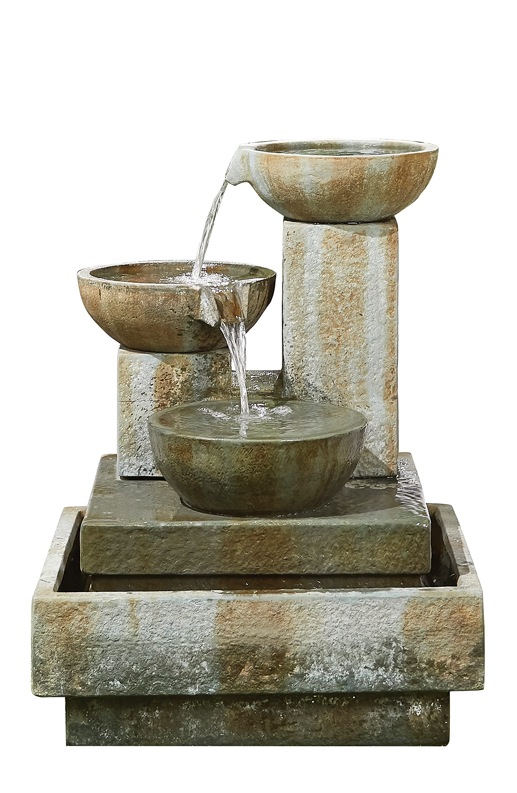 Stylish Fountain Patina Bowls Water Feature