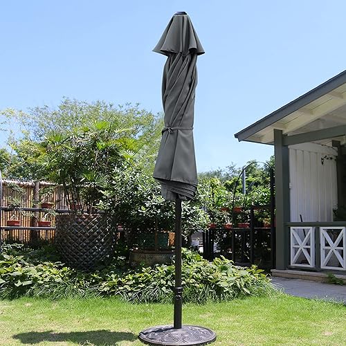 Vista 42 de Sunnyglade - Sombrilla de mesa de 9 pies para exteriores, con 8 varillas resistentes Negro