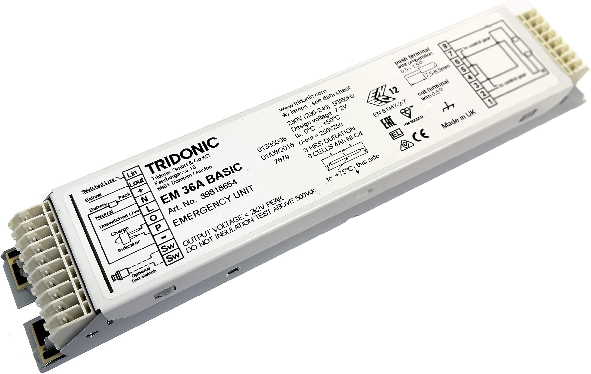 Tridonic 89818654 - EM36A BASIC Emergency Lighting Inverter Module
