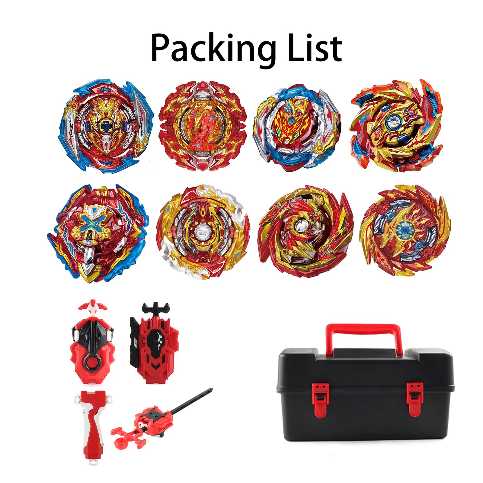 8pcs Toupie Turbo, De Gyroscopes 4D Set Lanceurs, Cadeaux pour Enfants,Hong