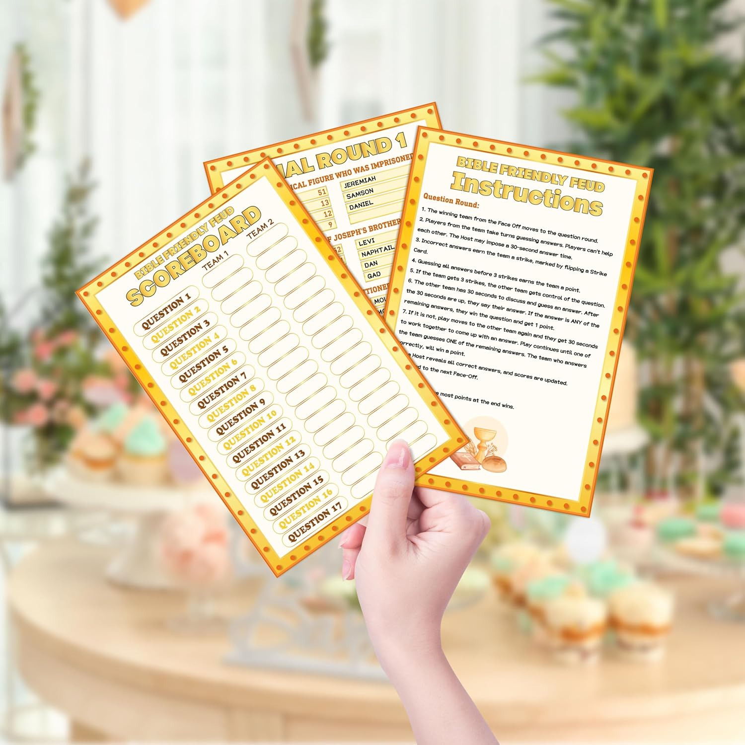 Christian Family Feud Game, Bible Games for Adults and Family, Bible Trivia Game, Religious Feud Quiz Games, Christian Sunday Church Activities, 09