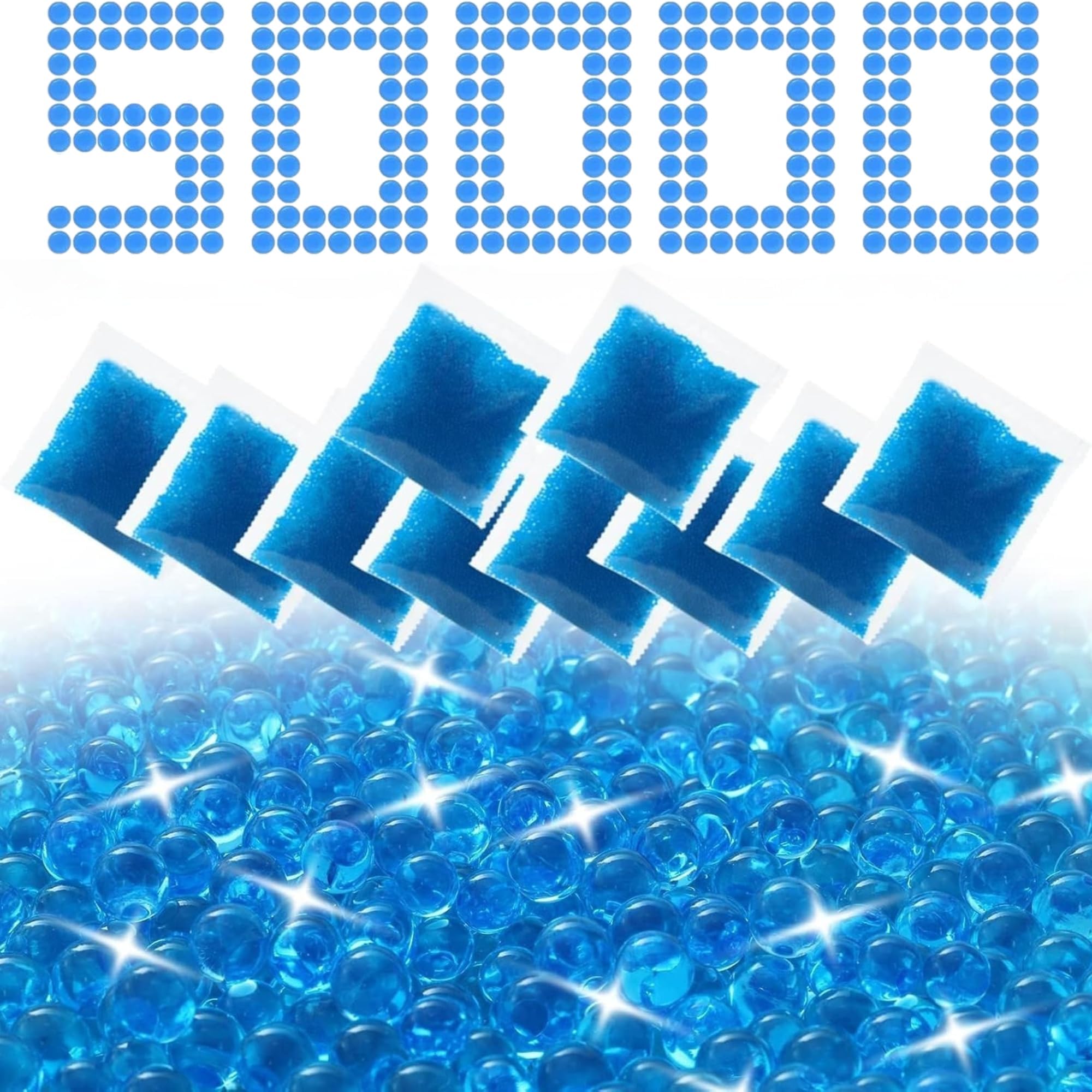 Gel Blaster Ammo - 50,000 Rounds 7-8 mm (5 Packs) - Gel Splatter Bullets for Electric Orby Blaster Gun - Orby Gun Ammo Refill for Teenagers and Adults - Premium Gift Packaging