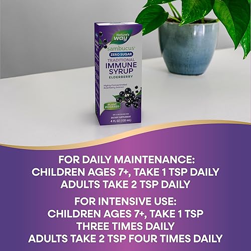 Miniatura 6 de Nature's Way Sambucus Jarabe de saúco sin azúcar, apoyo inmunológico tradicional*, 4 onzas