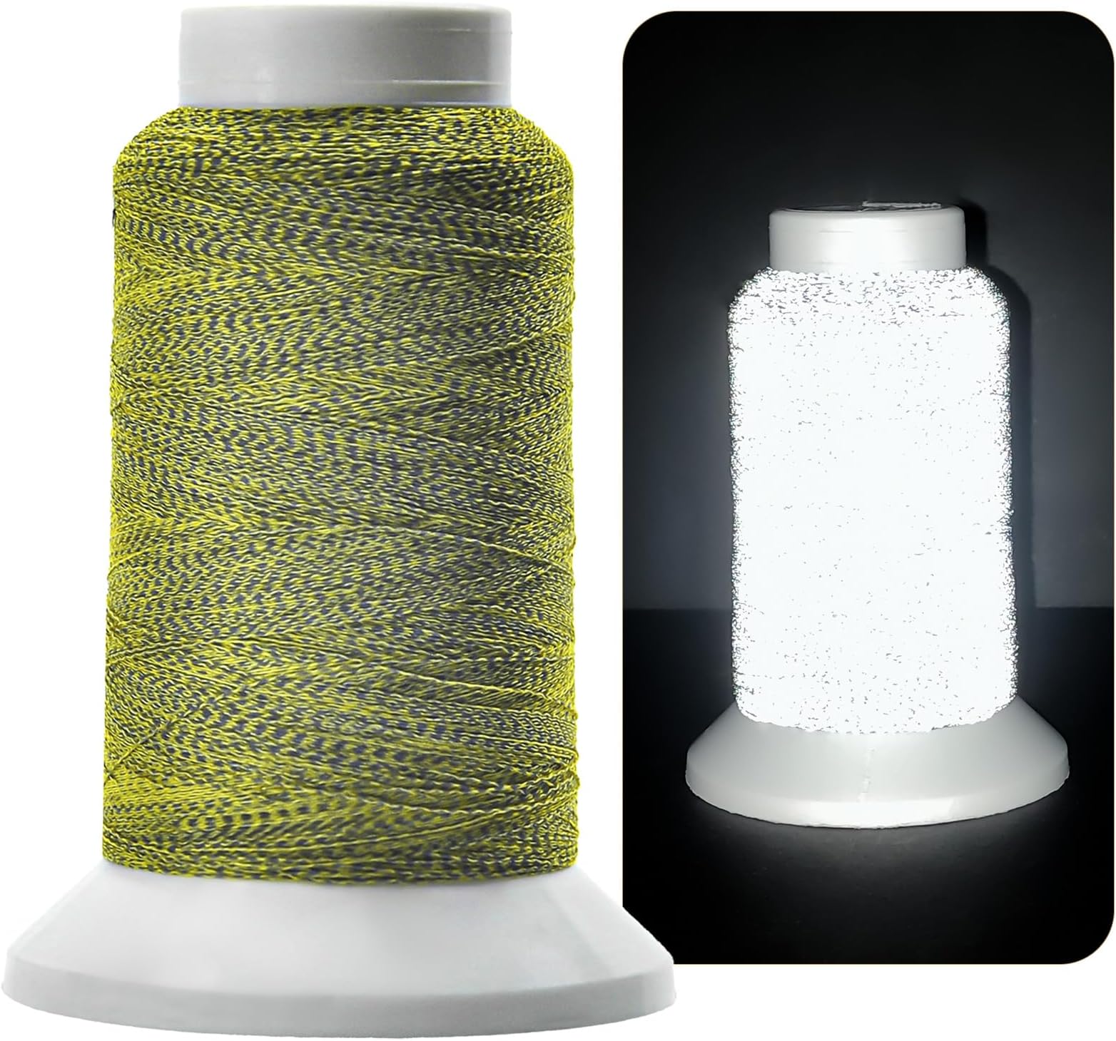 Reflective Embroidery Thread,Embroidery Machine Thread,1000M(1093Y) Each Spool,Lemonyellow
