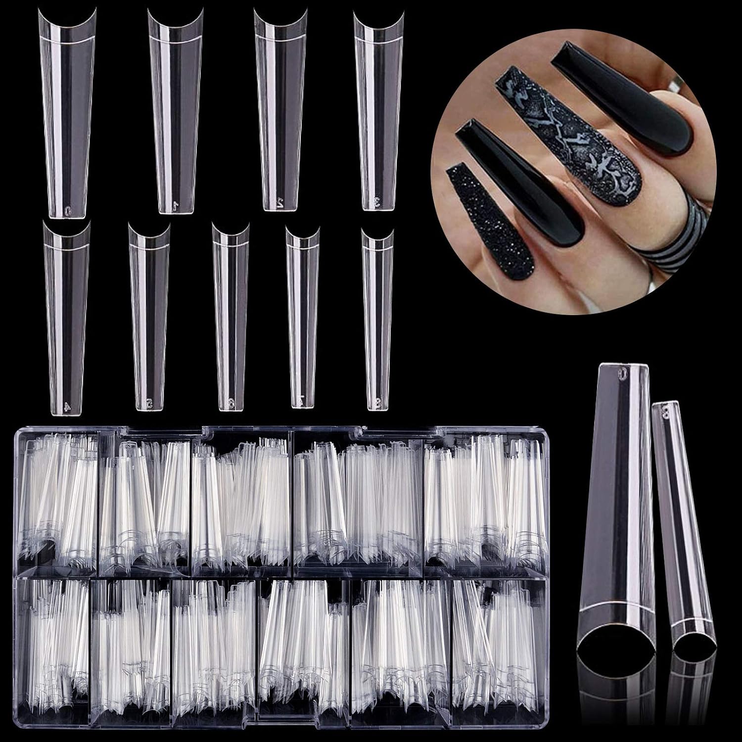 Kalolary Clear Extra Long False Nail Tips