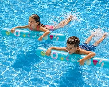 4Es Novelty Inflatable Pool Noodles 2 Pack 48" PVC Giant Blow Up Noodles for Adult Swimming Pool