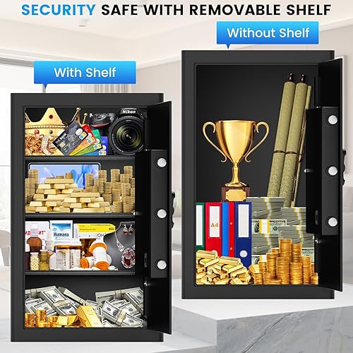 Miniatura 5 de Caja fuerte ignífuga de 5.0 pies cúbicos para el hogar, resistente al agua y al fuego, caja fuerte con cerradura de combinación digital, sistema de