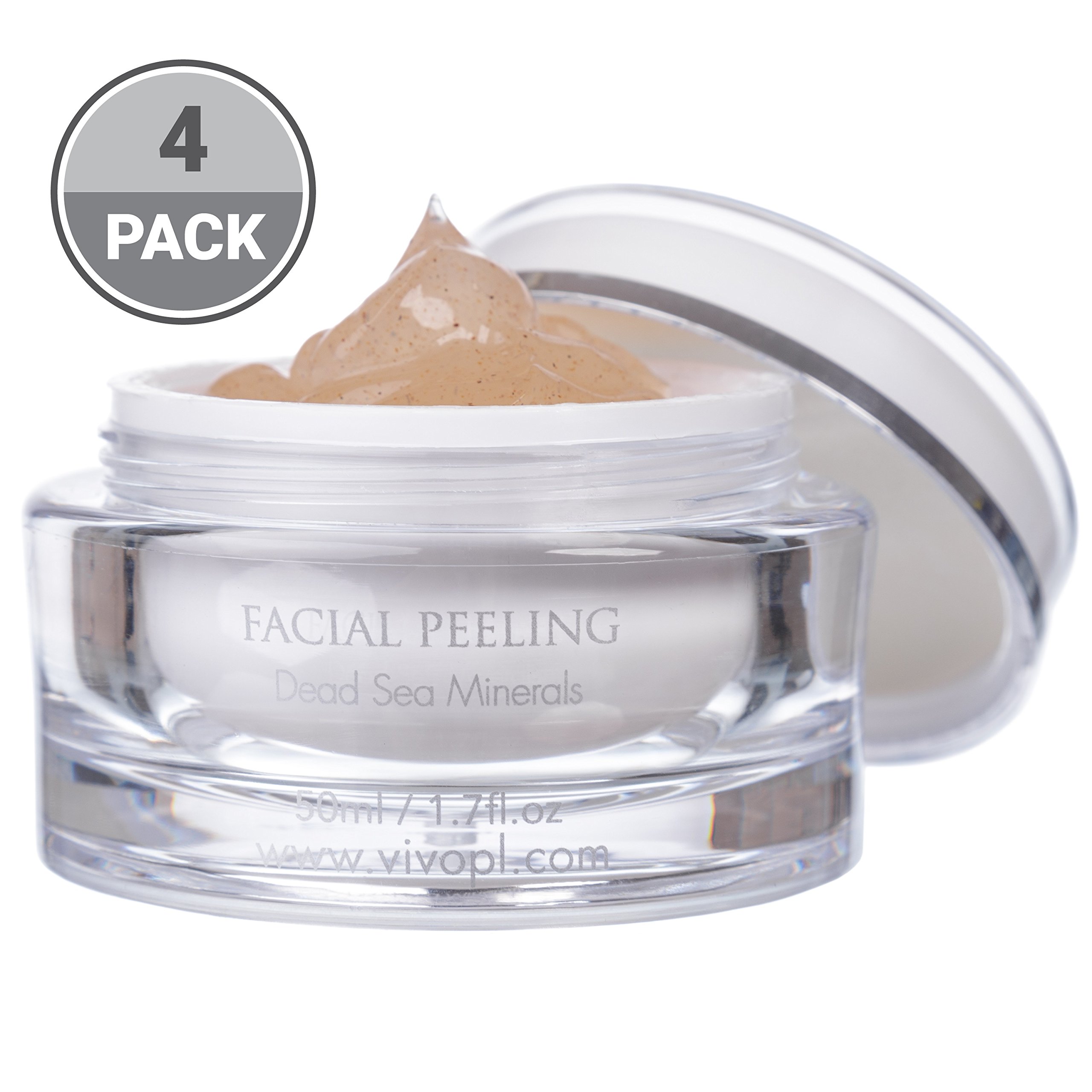 Vivo Per LeiFacial Peeling Gel, Exfoliating Skin and Blackheads Without Hurting Your Face, 1.7 Fl. Oz. (Pack of 4)
