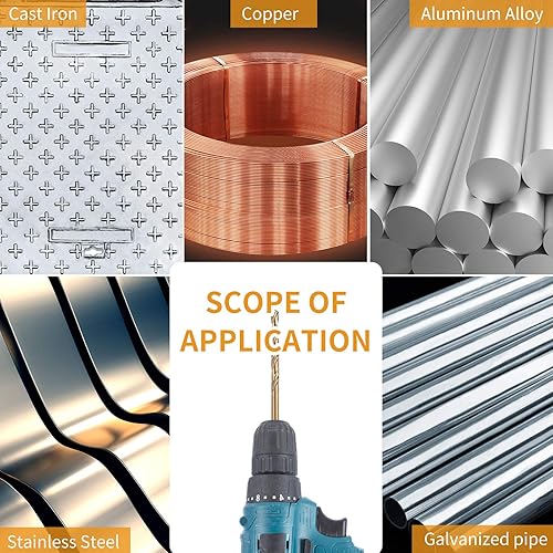 Miniatura 6 de Juego de brocas de cobalto de 14 de pulgada, brocas helicoidales M35 Jobber, adecuadas para perforar en metal duro, acero inoxidable, hierro