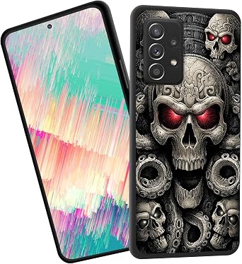 for Galaxy A73 5G Case,Slim Shockproof TPU Soft Rubber Silicone Cover Phone Case for Samsung Galaxy A73 5G,Skulls with Red Eyes
