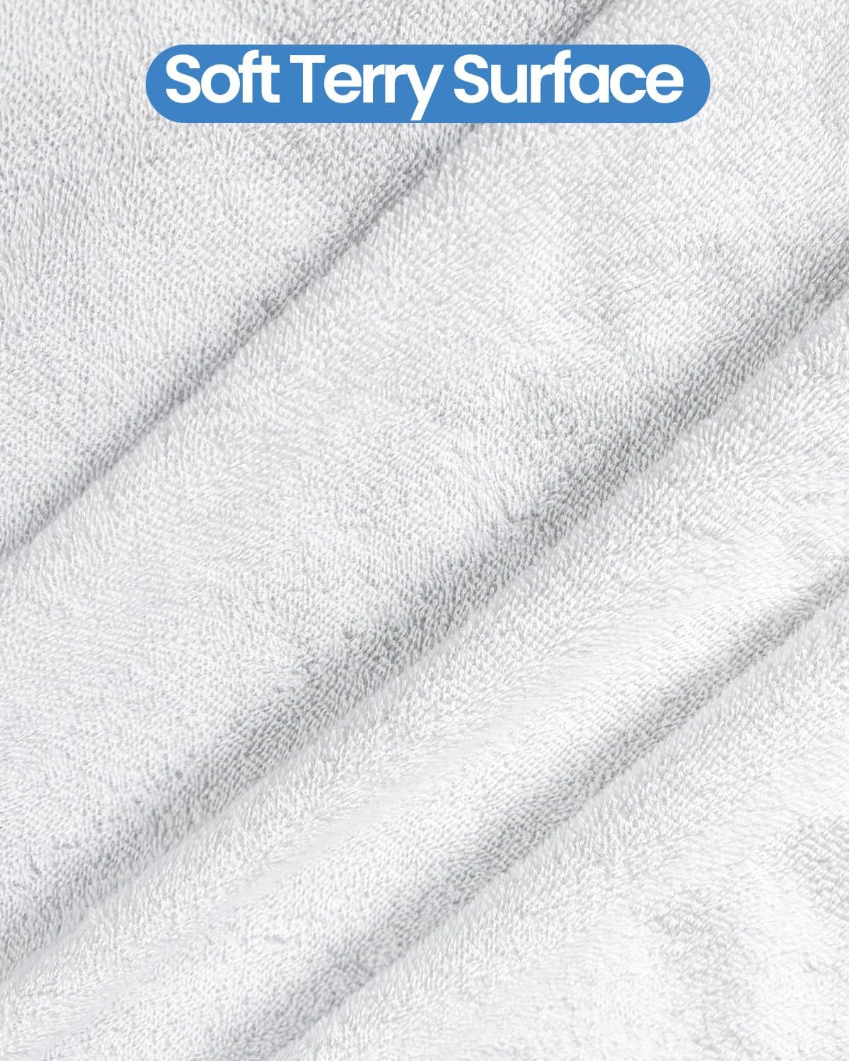 HUPPER King Mattress Protector Zippered (12/13/14/15Inchs), Terry Cloth Mattress Encasement, 6-Side Waterproof Mattress Cover, Micro Zipper, Noiseless, for Queen Mattress 76 * 80